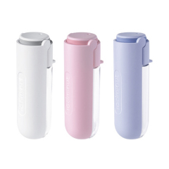 Manufacturer wholesale white purple pink foldable portable 420ml large dog water bottle for outdoor use