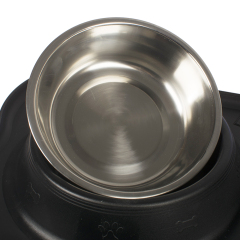 wholesale manufacturer stainless steel silicone pet dog bowl with mat