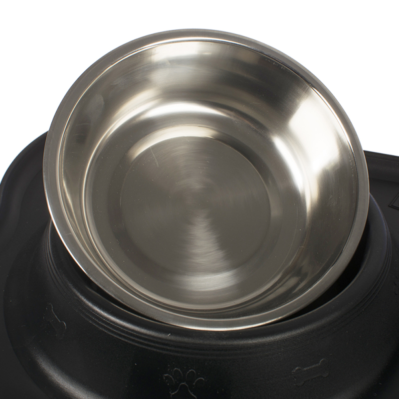 wholesale manufacturer stainless steel silicone pet dog bowl with mat