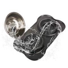 wholesale manufacturer stainless steel silicone pet dog bowl with mat
