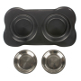wholesale manufacturer stainless steel silicone pet dog bowl with mat