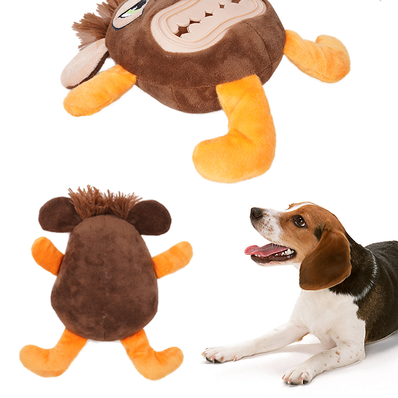 Manufacturer wholesale functional squeaky tpr teeth dog feeder plush toys