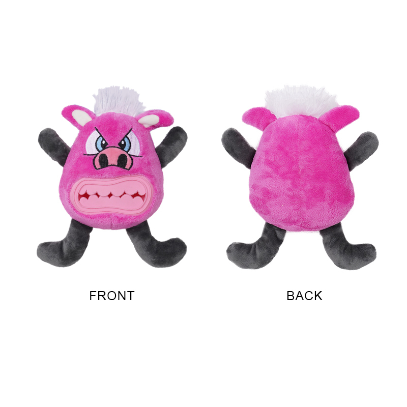 Manufacturer wholesale functional squeaky tpr teeth dog feeder plush toys