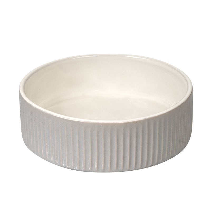 Manufacturer wholesale ceramic white gray dog pet bowls multi-pattern