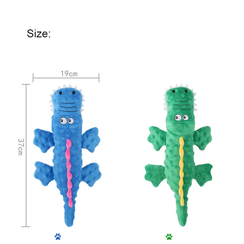 Manufacturer wholesale crocodile design dog plush toys green blue purple