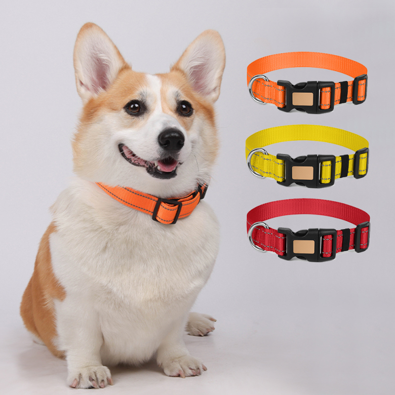 Wholesale Nylon Custom Logo Pet ID Luxury Dog Neck Collar