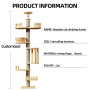 Manufacturer Wholesale Wooden Sisal Climbing Scratcher Cat Tree Tower Large