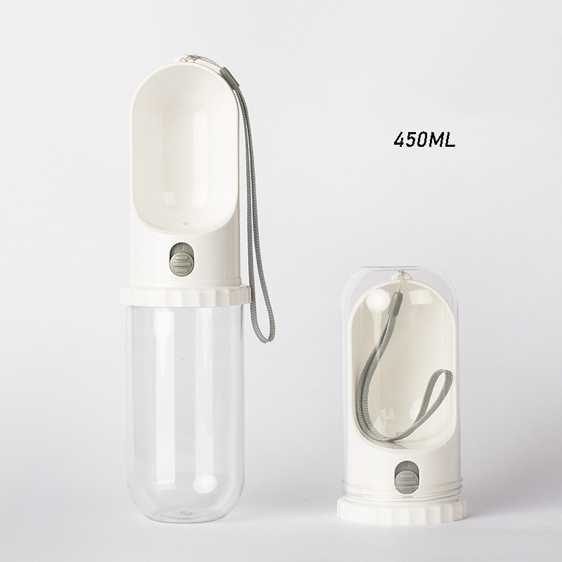 Manufacturer wholesale custom logo white light purple foldable dog water bottle 450ml