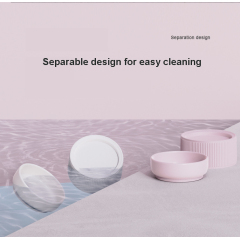 Manufacturer wholesale white green pink dog ceramic bowl with elevated bottom