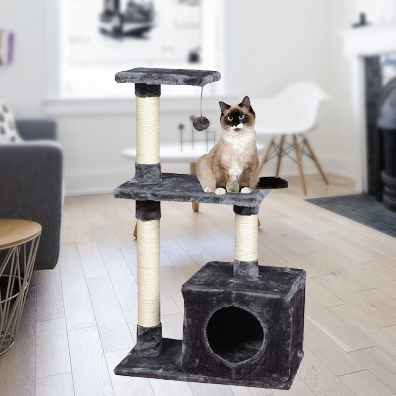 Manufacturer Wholesale Pet Product Sisal Scratcher Short Plush Cat Tree