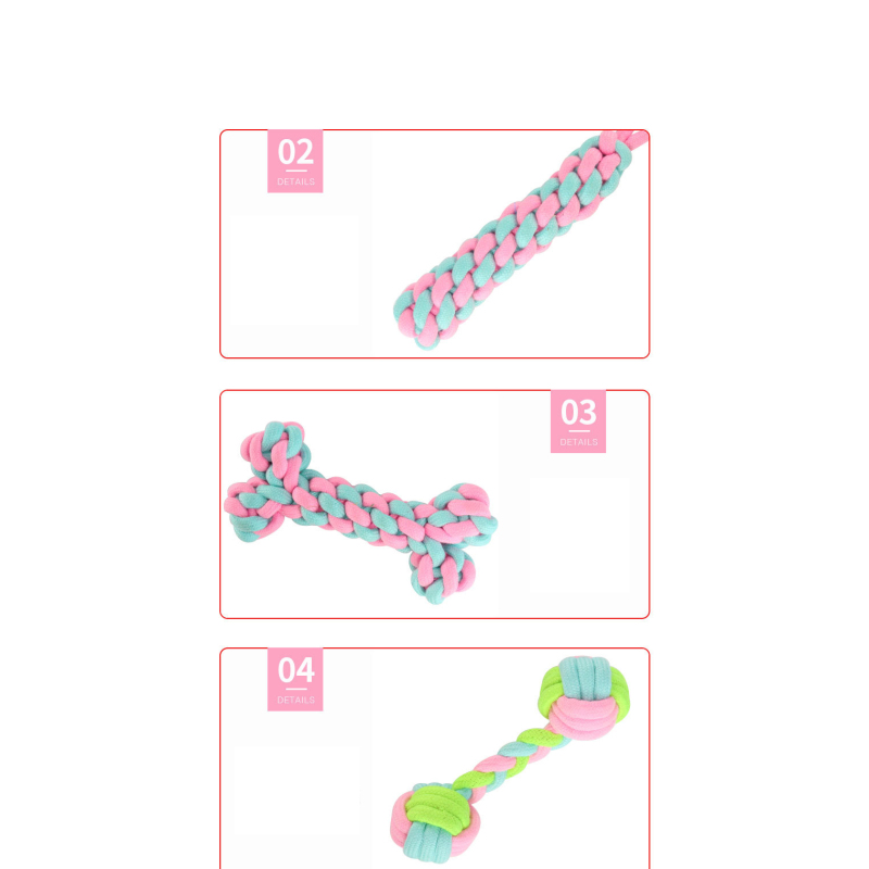 Manufacturer wholesale chew pink dog rope toys set