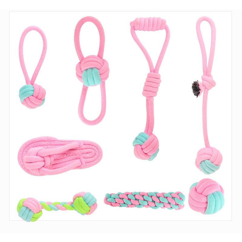 Manufacturer wholesale chew pink dog rope toys set