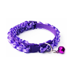 Manufacturer wholesale multi-colors lace cat collar with bell