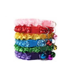 Manufacturer wholesale multi-colors lace cat collar with bell