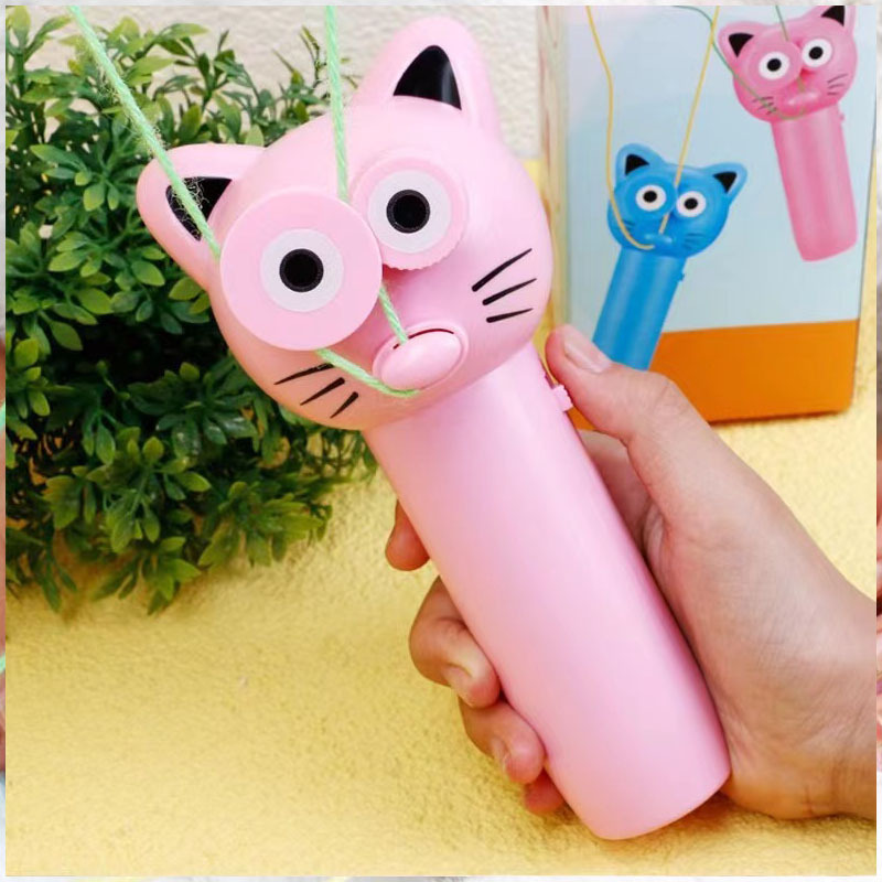 Manufacturer wholesale blue pink string teaser cat launcher toy