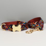 Wholesale Custom Logo Multi Pattern Dog Collar and Leash Set With Tag