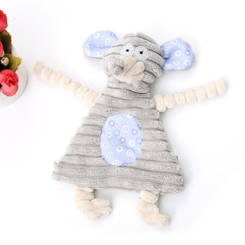 Manufacturer wholesale corduroy cute squeaky rabbit hippopotamus mouse dog toy plush