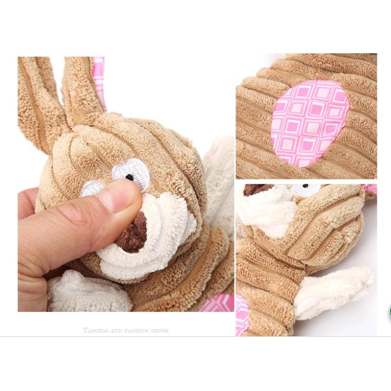Manufacturer wholesale corduroy cute squeaky rabbit hippopotamus mouse dog toy plush