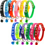 Manufacturer wholesale multi-colors adjustable nylon paw print cat dog collar with bell