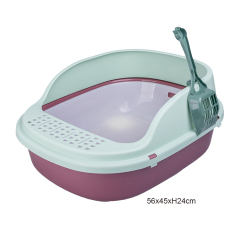 Manufacturer wholesale plastic cat litter tray box with shovel