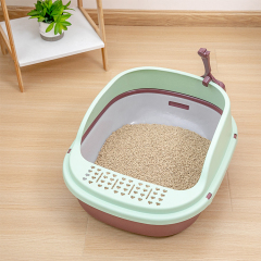 Manufacturer wholesale plastic cat litter tray box with shovel