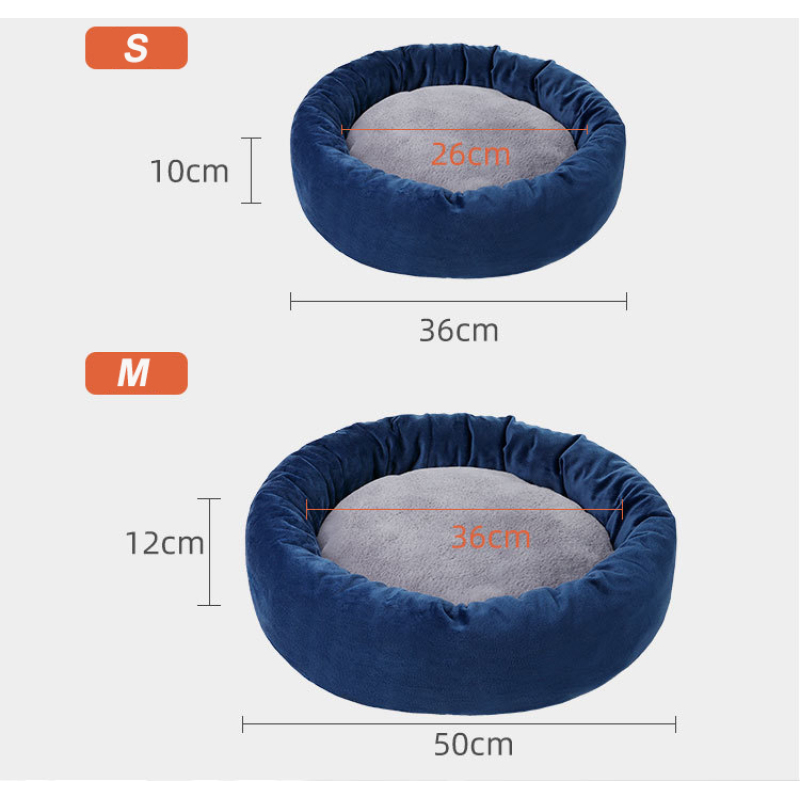Manufacturer wholesale soft grey blue red removable mat small dog cat bed round