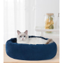 Manufacturer wholesale soft grey blue red removable mat small dog cat bed round