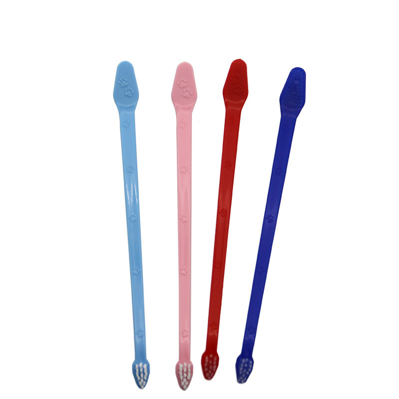 Manufacturer wholesale plastic double large small pet dog toothbrush