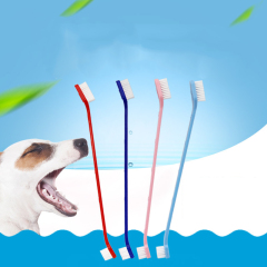 Manufacturer wholesale plastic double large small pet dog toothbrush