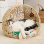 Manufacturer wholesale summer new design rattan cat dog bed