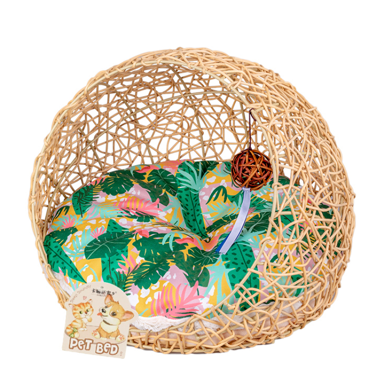 Manufacturer wholesale summer new design rattan cat dog bed