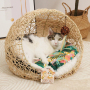 Manufacturer wholesale summer new design rattan cat dog bed