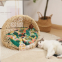 Manufacturer wholesale summer new design rattan cat dog bed