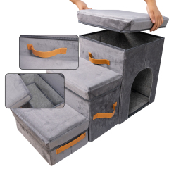 Manufacturer Wholesale Three Step Foldable Storage Cat Dog Stairs