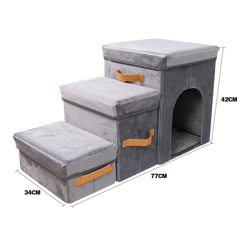 Manufacturer Wholesale Three Step Foldable Storage Cat Dog Stairs