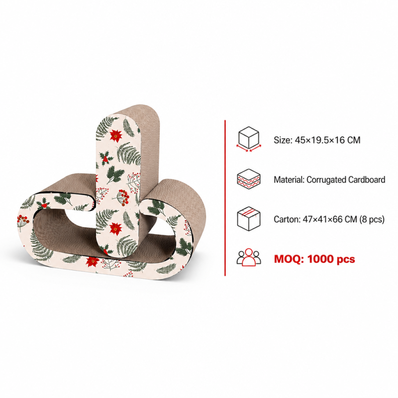 Manufacturer Wholesale Customized Corrugated Cat Scratcher Cardboard Christmas