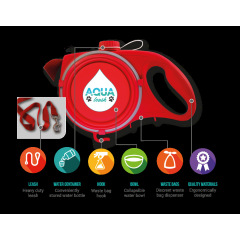 Manufacturer wholesale store water retractable dog leash with collapsible bowl