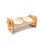 Wholesale Adjustable Height Wooden Silicone Dog Elevated Bowl