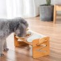 Wholesale Adjustable Height Wooden Silicone Dog Elevated Bowl