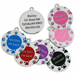 Manufacturer wholesale custom logo name dog id tag round