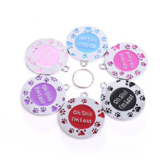 Manufacturer wholesale custom logo name dog id tag round
