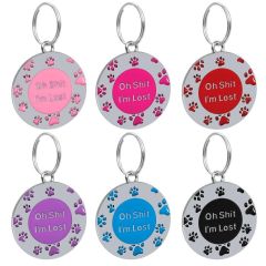 Manufacturer wholesale custom logo name dog id tag round