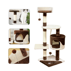 Manufacturer wholesale sisal short plush scratcher tree house condo cat tower