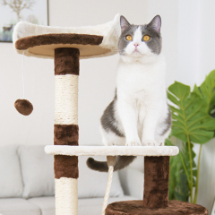 Manufacturer wholesale sisal short plush scratcher tree house condo cat tower