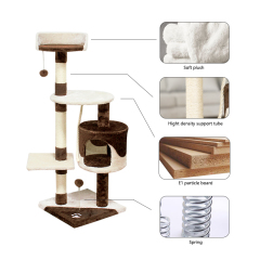 Manufacturer wholesale sisal short plush scratcher tree house condo cat tower