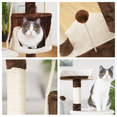 Manufacturer wholesale sisal short plush scratcher tree house condo cat tower