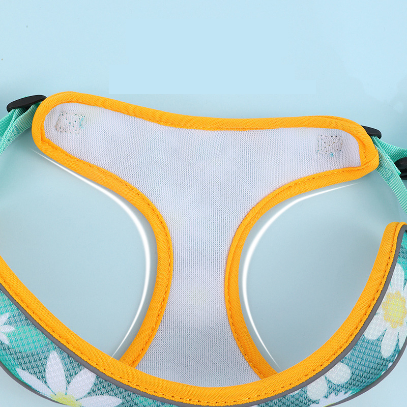 Manufacturer wholesale reflective multi-colors dog harness with flower design