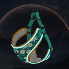 Manufacturer wholesale reflective multi-colors dog harness with flower design