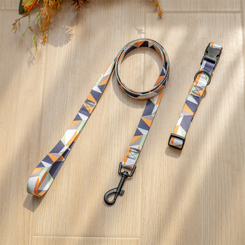 Manufacturer wholesale adjustable dog collar and leash set colorful design