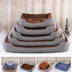 wholesale manufacturer stripe soft plush cat dog bed sofa